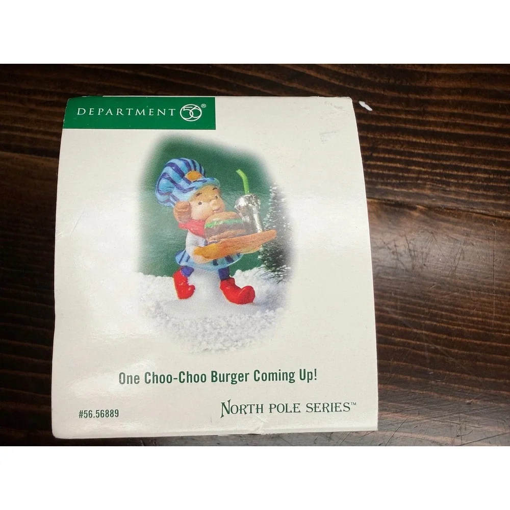 Dept 56‎ North Pole One Choo-Choo Burger Coming Up! Elf Figurine 56.56889